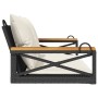 Swing bench with black synthetic rattan cushions 109x62x40 cm by vidaXL, garden benches - Ref: Foro24-368155, Price: 121,86 €...