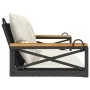 Swing bench with black synthetic rattan cushions 109x62x40 cm by vidaXL, garden benches - Ref: Foro24-368155, Price: 122,20 €...