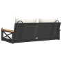 Schaukelbank mit schwarzen synthetischen Rattankissen 109x62x40 cm von vidaXL, Gartenbänke - Ref: Foro24-368155, Preis: 121,8...