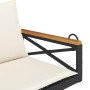 Swing bench with black synthetic rattan cushions 109x62x40 cm by vidaXL, garden benches - Ref: Foro24-368155, Price: 121,86 €...