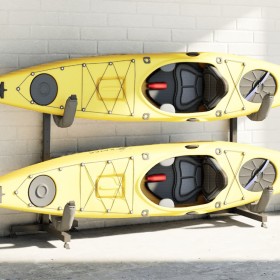 Soporte para 2 kayaks acero 250x57x127,5 cm