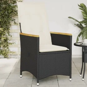 Gartenliege mit schwarzen synthetischen Rattankissen von vidaXL, Gartenstühle - Ref: Foro24-365643, Preis: 131,54 €, Rabatt: %