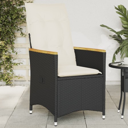 Garden recliner with black synthetic rattan cushions by vidaXL, Garden chairs - Ref: Foro24-365643, Price: 119,86 €, Discount: %