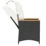 Gartenliege mit schwarzen synthetischen Rattankissen von vidaXL, Gartenstühle - Ref: Foro24-365643, Preis: 131,54 €, Rabatt: %