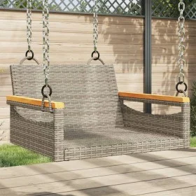 Gray synthetic rattan swing bench 63x62x40 cm by vidaXL, garden benches - Ref: Foro24-368162, Price: 72,59 €, Discount: %