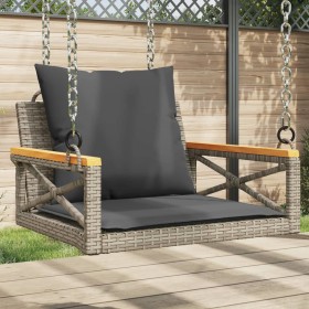 Swing bench with gray synthetic rattan cushions 63x62x40 cm by vidaXL, garden benches - Ref: Foro24-368174, Price: 81,98 €, D...