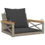 Swing bench with gray synthetic rattan cushions 63x62x40 cm by vidaXL, garden benches - Ref: Foro24-368174, Price: 81,98 €, D...