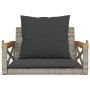 Swing bench with gray synthetic rattan cushions 63x62x40 cm by vidaXL, garden benches - Ref: Foro24-368174, Price: 81,98 €, D...