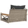 Swing bench with gray synthetic rattan cushions 63x62x40 cm by vidaXL, garden benches - Ref: Foro24-368174, Price: 81,98 €, D...