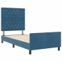 Estructura de cama Azul oscuro 90 x 190 cm Terciopelo