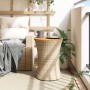 Trommelförmiger Gartentisch aus synthetischem Rattan und beigem Holz von vidaXL, Gartentische - Ref: Foro24-368298, Preis: 70...