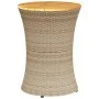 Trommelförmiger Gartentisch aus synthetischem Rattan und beigem Holz von vidaXL, Gartentische - Ref: Foro24-368298, Preis: 79...