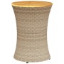 Trommelförmiger Gartentisch aus synthetischem Rattan und beigem Holz von vidaXL, Gartentische - Ref: Foro24-368298, Preis: 70...