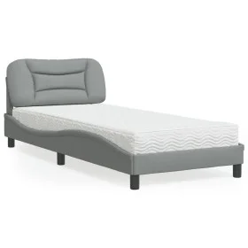 Bed with light gray fabric mattress 90x200 cm by vidaXL, Beds and slatted bases - Ref: Foro24-3208506, Price: 281,13 €, Disco...