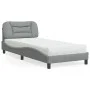Bed with light gray fabric mattress 90x200 cm by vidaXL, Beds and slatted bases - Ref: Foro24-3208506, Price: 281,13 €, Disco...