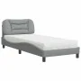 Cama con colchón tela gris claro 90x200 cm de vidaXL, Camas y somieres - Ref: Foro24-3208506, Precio: 285,55 €, Descuento: %