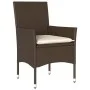 7-piece garden dining set with brown PE rattan cushions by vidaXL, Garden sets - Ref: Foro24-3278552, Price: 541,00 €, Discou...