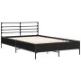 Engineered wood and black metal bed frame 140x200cm by vidaXL, Beds and slatted bases - Ref: Foro24-3280042, Price: 140,09 €,...