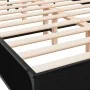 Engineered wood and black metal bed frame 140x200cm by vidaXL, Beds and slatted bases - Ref: Foro24-3280042, Price: 140,09 €,...