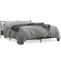 Engineered wood bed frame oak brown metal 160x200 cm by vidaXL, Beds and slatted bases - Ref: Foro24-3280056, Price: 151,48 €...