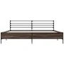 Estructura cama madera ingeniería metal marrón roble 180x200 cm de vidaXL, Camas y somieres - Ref: Foro24-3280061, Precio: 15...