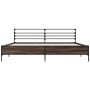 Estructura cama madera ingeniería metal marrón roble 180x200 cm de vidaXL, Camas y somieres - Ref: Foro24-3280061, Precio: 15...