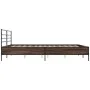 Estructura cama madera ingeniería metal marrón roble 180x200 cm de vidaXL, Camas y somieres - Ref: Foro24-3280061, Precio: 15...