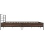 Oak brown metal engineered wood bed frame 180x200 cm by vidaXL, Beds and slatted bases - Ref: Foro24-3280061, Price: 156,65 €...