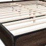Estructura cama madera ingeniería metal marrón roble 180x200 cm de vidaXL, Camas y somieres - Ref: Foro24-3280061, Precio: 15...