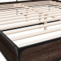 Estructura cama madera ingeniería metal marrón roble 180x200 cm de vidaXL, Camas y somieres - Ref: Foro24-3280061, Precio: 15...