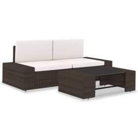 Garden furniture set 3 pieces brown synthetic rattan by vidaXL, Modular outdoor sofas - Ref: Foro24-49517, Price: 261,86 €, D...