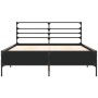 Estructura de cama madera de ingeniería y metal negro 140x190cm de vidaXL, Camas y somieres - Ref: Foro24-3280077, Precio: 13...