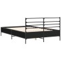 Estructura de cama madera de ingeniería y metal negro 140x190cm de vidaXL, Camas y somieres - Ref: Foro24-3280077, Precio: 13...