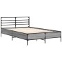 Sonoma gray metal engineered wood bed frame 140x190 cm by vidaXL, Beds and slatted bases - Ref: Foro24-3280080, Price: 140,06...