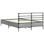 Sonoma-graues Metall-Holzwerkstoff-Bettgestell, 140 x 190 cm von vidaXL, Betten und Lattenroste - Ref: Foro24-3280080, Preis:...