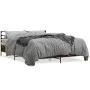Engineered wood bed frame metal smoked oak 160x200cm by vidaXL, Beds and slatted bases - Ref: Foro24-3280054, Price: 144,27 €...