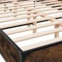 Engineered wood bed frame metal smoked oak 160x200cm by vidaXL, Beds and slatted bases - Ref: Foro24-3280054, Price: 144,27 €...