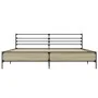Sonoma oak metal engineered wood bed frame 200x200 cm by vidaXL, Beds and slatted bases - Ref: Foro24-3280063, Price: 154,58 ...