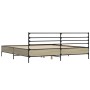 Bettgestell aus Sonoma-Eiche-Metallwerkstoff, 200 x 200 cm von vidaXL, Betten und Lattenroste - Ref: Foro24-3280063, Preis: 1...