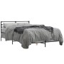 Sonoma gray metal engineered wood bed frame 135x190 cm by vidaXL, Beds and slatted bases - Ref: Foro24-3280075, Price: 138,33...