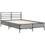 Sonoma gray metal engineered wood bed frame 135x190 cm by vidaXL, Beds and slatted bases - Ref: Foro24-3280075, Price: 136,72...