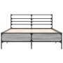 Estructura cama madera ingeniería metal gris Sonoma 135x190 cm de vidaXL, Camas y somieres - Ref: Foro24-3280075, Precio: 138...
