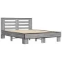 Sonoma gray metal engineered wood bed frame 140x200 cm by vidaXL, Beds and slatted bases - Ref: Foro24-3280105, Price: 152,10...