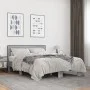 Sonoma gray metal engineered wood bed frame 140x200 cm by vidaXL, Beds and slatted bases - Ref: Foro24-3280105, Price: 152,10...