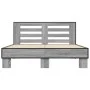 Estructura cama madera ingeniería metal gris Sonoma 140x200 cm de vidaXL, Camas y somieres - Ref: Foro24-3280105, Precio: 152...