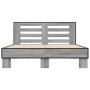 Sonoma-graues Metall-Holzwerkstoff-Bettgestell, 140 x 200 cm von vidaXL, Betten und Lattenroste - Ref: Foro24-3280105, Preis:...