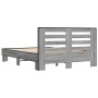 Sonoma-graues Metall-Holzwerkstoff-Bettgestell, 140 x 200 cm von vidaXL, Betten und Lattenroste - Ref: Foro24-3280105, Preis:...