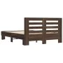 Estructura cama madera ingeniería metal marrón roble 120x200 cm de vidaXL, Camas y somieres - Ref: Foro24-3280111, Precio: 14...