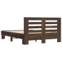 Oak brown metal engineered wood bed frame 120x200 cm by vidaXL, Beds and slatted bases - Ref: Foro24-3280111, Price: 144,39 €...