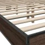 Estructura cama madera ingeniería metal marrón roble 120x200 cm de vidaXL, Camas y somieres - Ref: Foro24-3280111, Precio: 14...